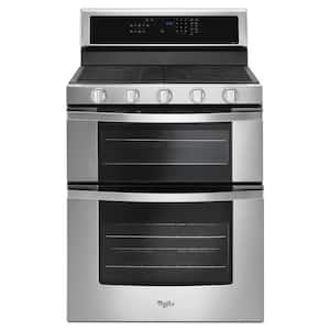 6.0 cu. ft. Double Oven Gas Range with Center Oval Burner in Stainless Steel