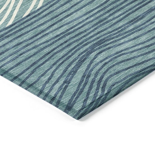Chantille Machine Washable Indoor/Outdoor Abstract ACN2350 Teal 2 ft. 3 in. x 7 ft. 6 in. Runner Rug