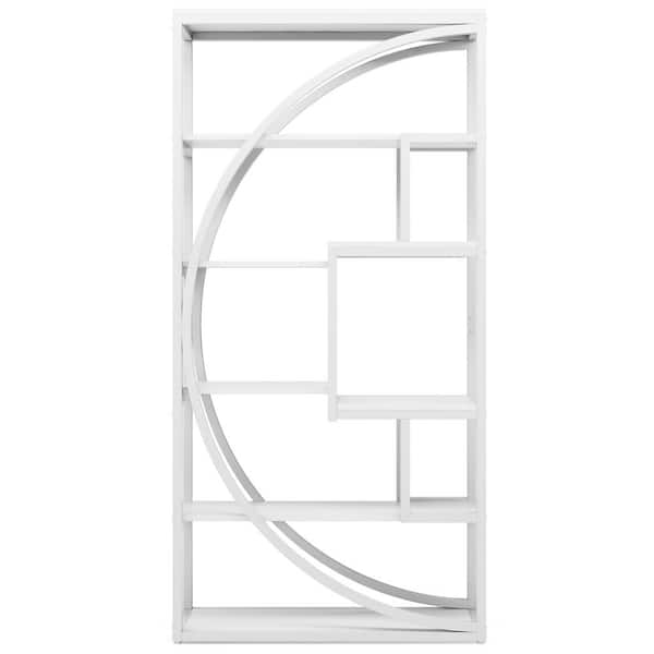 BYBLIGHT 70.8 in. Tall White Engineered Wood 8-Shelf Bookcase with Open Storage Display Shelves for Home Office