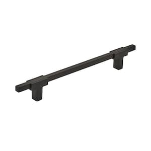 Urbanite 6-5/16 in. (160mm) Modern Matte Black/Matte Black Bar Cabinet Pull