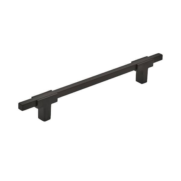 Amerock Urbanite 6-5/16 in. (160mm) Modern Matte Black/Matte Black Bar Cabinet Pull