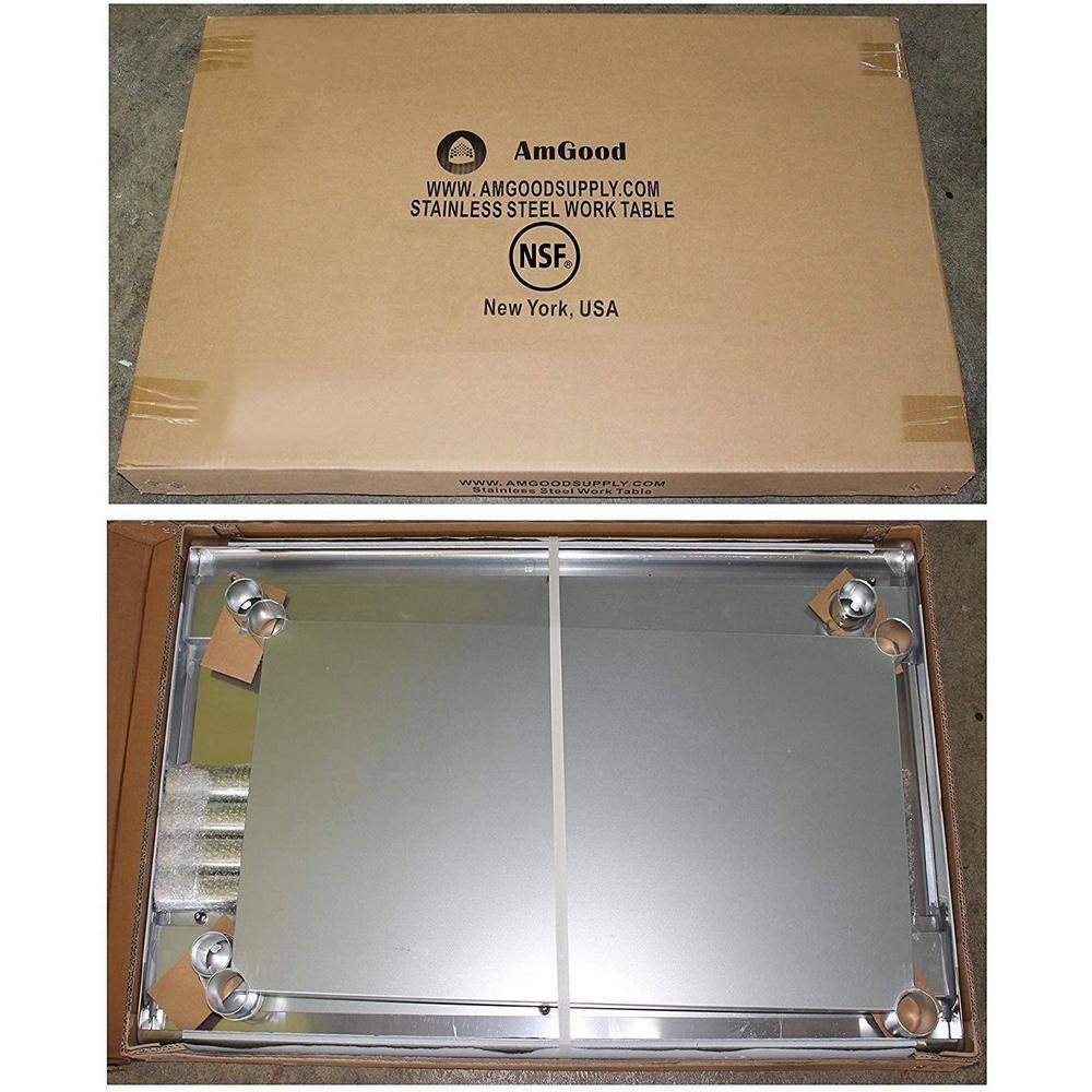30" Silver Stainless Steel Mobile Prep Table with Open Base