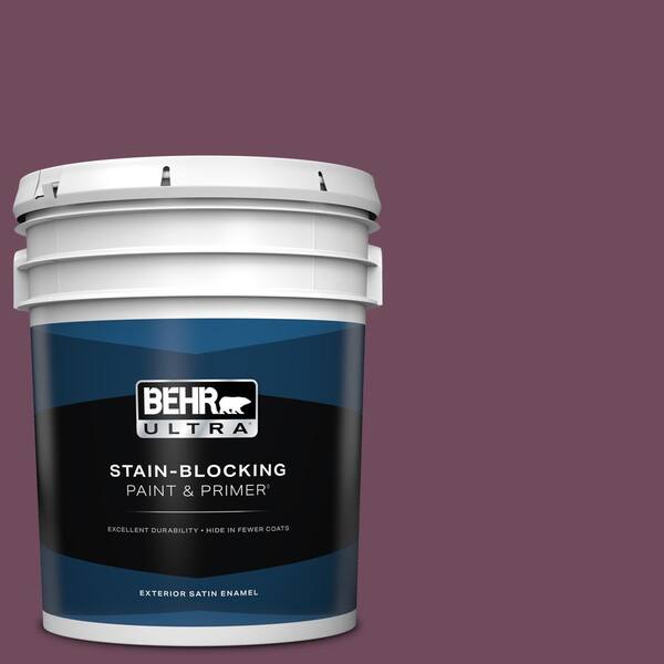 BEHR ULTRA 5 gal. #MQ1-39 Prussian Plum Satin Enamel Exterior Paint & Primer