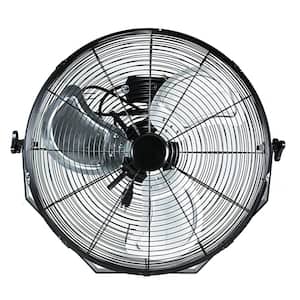 20 in. High Velocity 3 Speed, Black Wall-Mount Fan for Warehouse, Greenhouse, Workshop, Patio, Factory and Basement