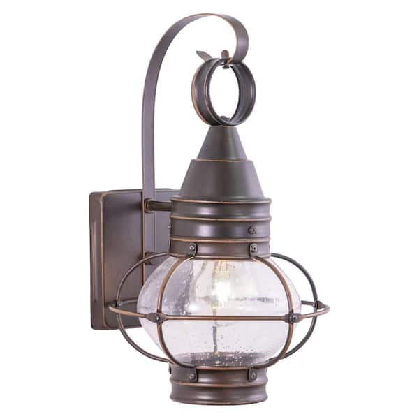 VAXCEL Chatham 1 Light Bronze Coastal Outdoor Wall Lantern Clear Glass