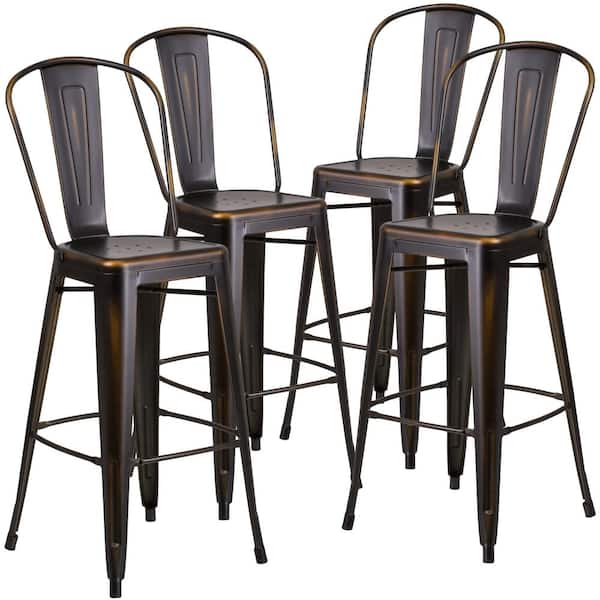Carnegy Avenue Metal Outdoor Bar Stool (4-Pack)