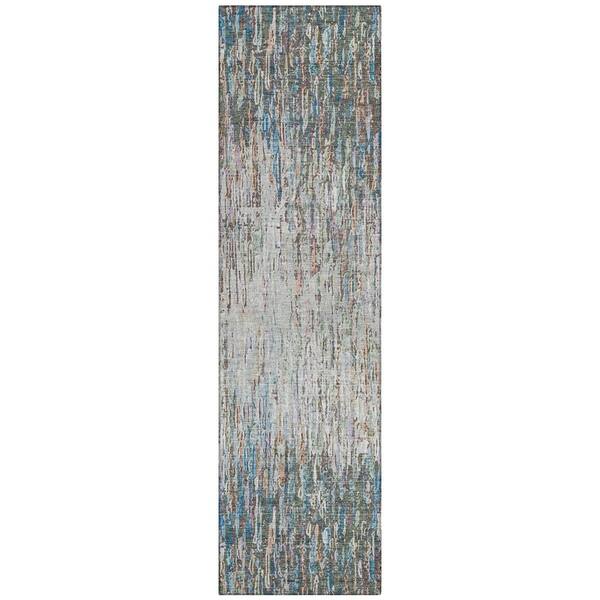 Chantille Machine Washable Indoor/Outdoor Abstract ACN2439 Basil 2 ft. x 7 ft. Runner Rug