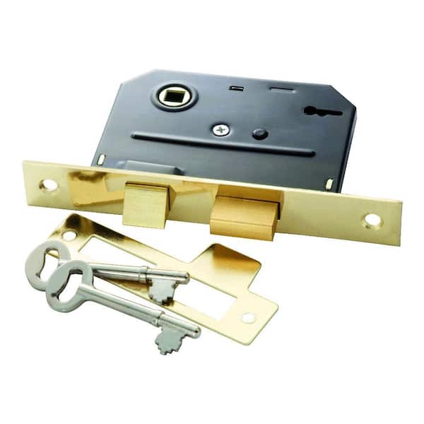 First Watch Security Polished Brass Bit Key Mortise Lock