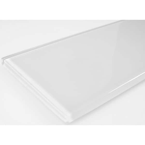ABOLOS Metro Snow White Subway 3 in. x 12 in. Glossy Glass Wall Tile (10 sq. ft. / case) ABOLOS Metro Snow White Subway 3 in. x 12 in. Glossy Glass Wall Tile (10 sq. ft. / case)