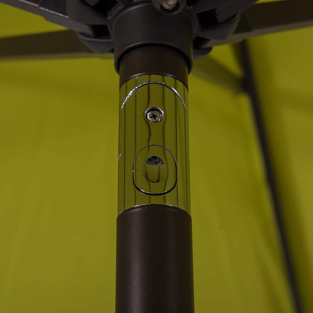 Lime Green 9-Foot Patio Umbrella with Steel Frame and Base