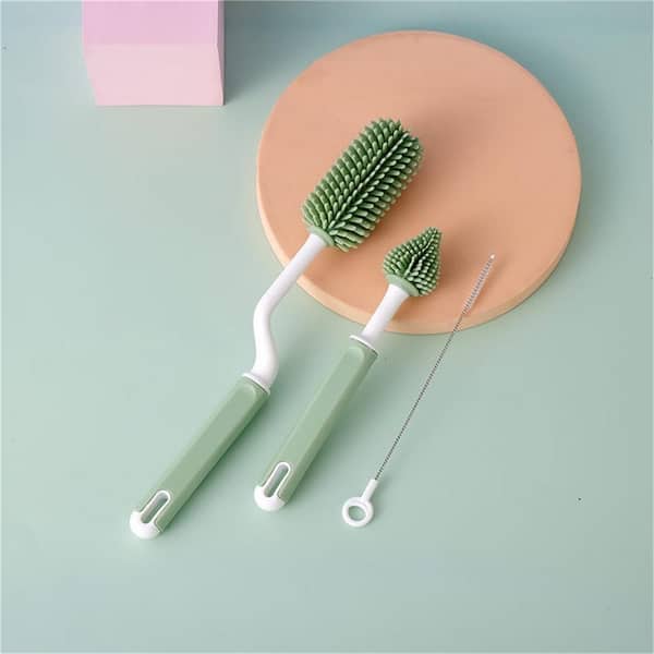 Wellco Bottle Brushes Cleaning Brush Set Green 3-Pack