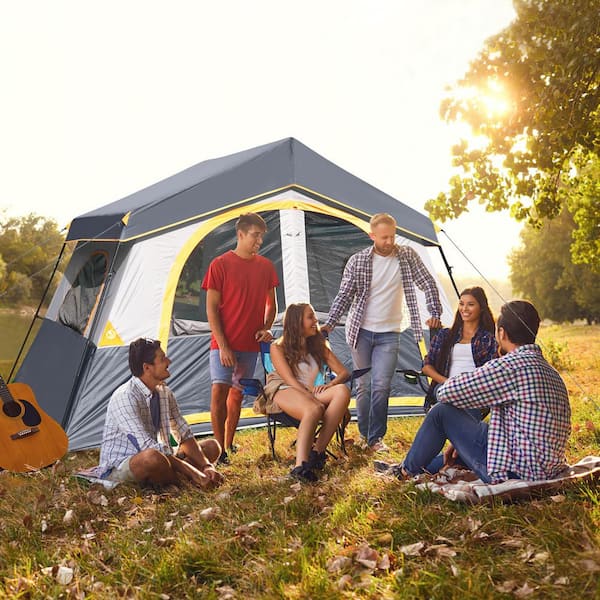 8-Person Camping Tent - Portable Family Cabin Tent Windproof