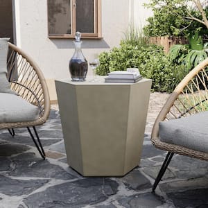 24 in. Indoor and Outdoor Patio Mgo Concrete Coffee Table in a Beige Hexagon Design