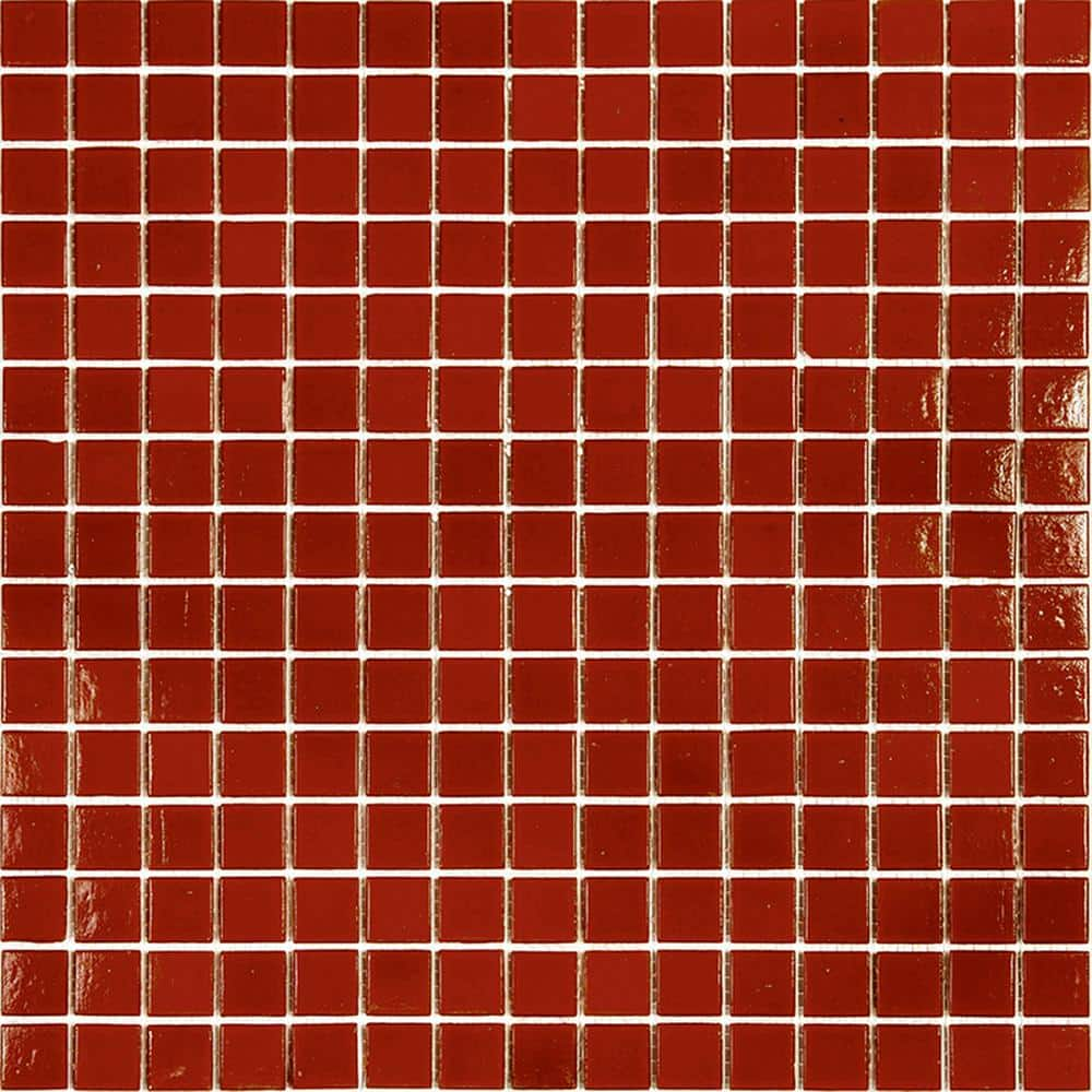 Apollo Tile Dune Glossy Candy Red 12 in. x 12 in. Glass Mosaic Wall and ...