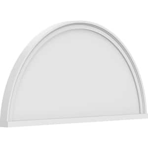 2 in. x 38 in. x 19 in. Half Round Smooth Architectural Grade PVC Pediment Moulding