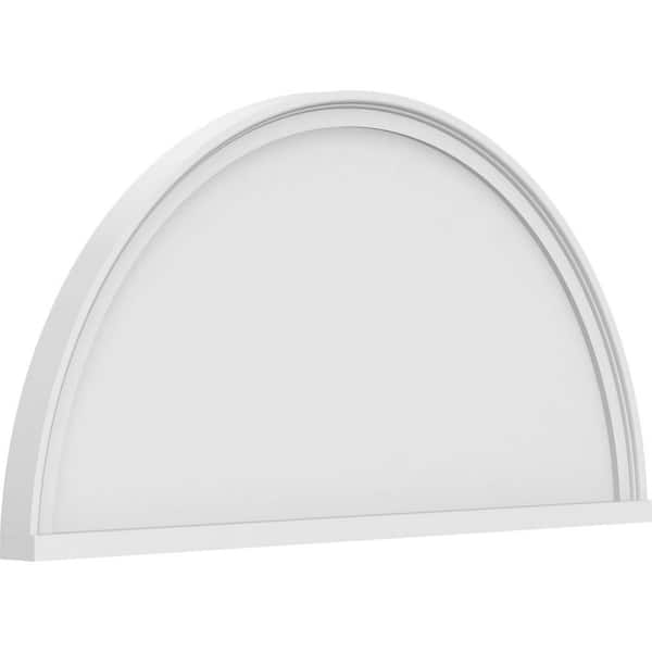 Ekena Millwork 2 in. x 38 in. x 19 in. Half Round Smooth Architectural Grade PVC Pediment Moulding