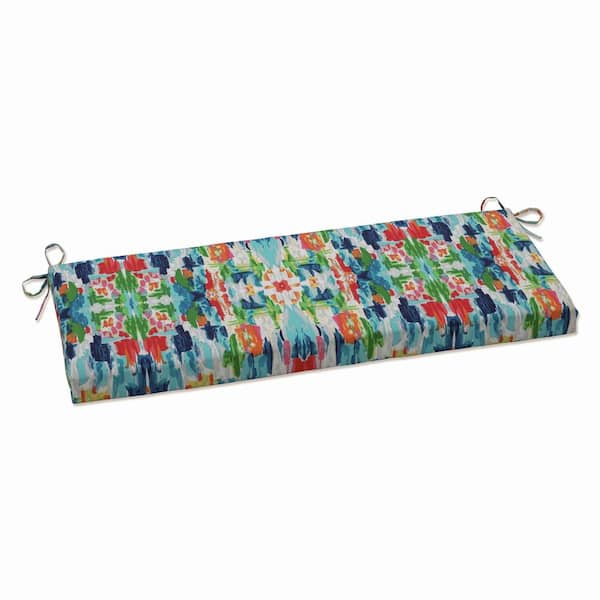 Pillow Perfect Novelty Rectangular Outdoor Bench Cushion in Blue