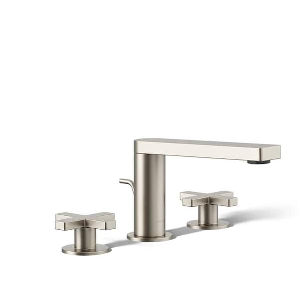 KOHLER Composed Widespread Bathroom Sink Faucet With Cross Handles 1.2 GPM in Vibrant Brushed Nickel