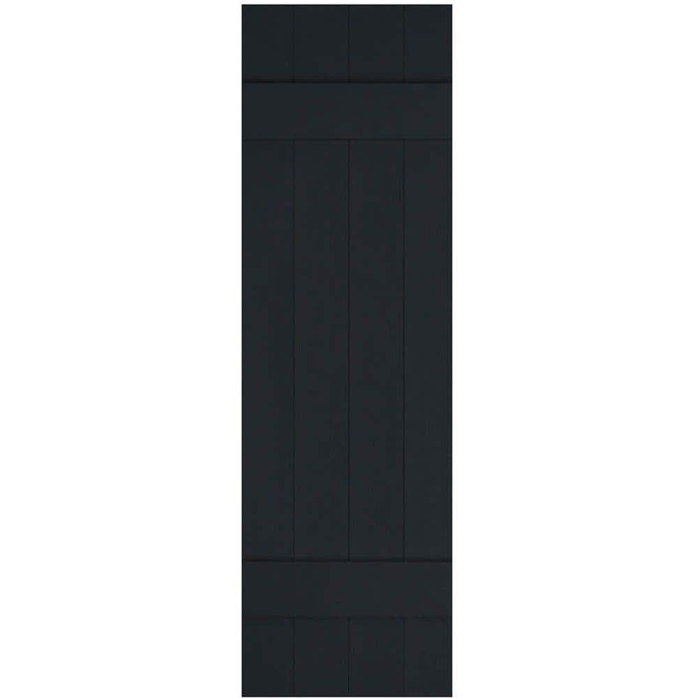 14 in. x 35 in. Lifetime Vinyl Custom Four Board Joined Board and Batten Shutters Pair Black price history on PriceWatchPro