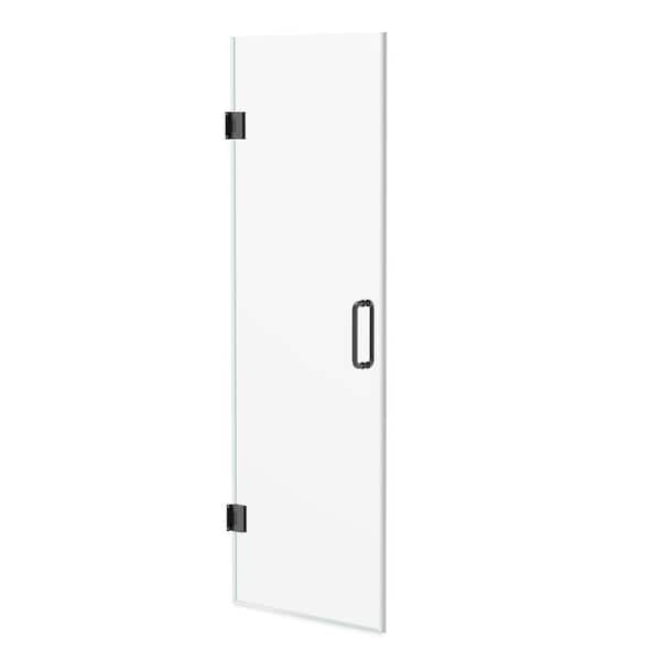 Kobiworks Nirvana 28.75 in. - 27.875 in. W x 76 in. H Frameless Pivot Shower Door in Matte Black with 3/8 in. Clear Glass (10mm)