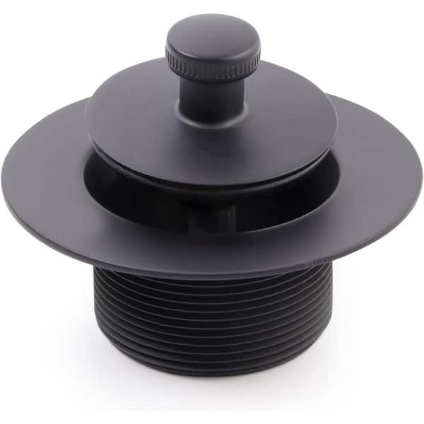 Supplygiant Lift and Turn Tub Drain Stopper, 1-3/8 Bathtub Drain Assembly, Matte Black Finish