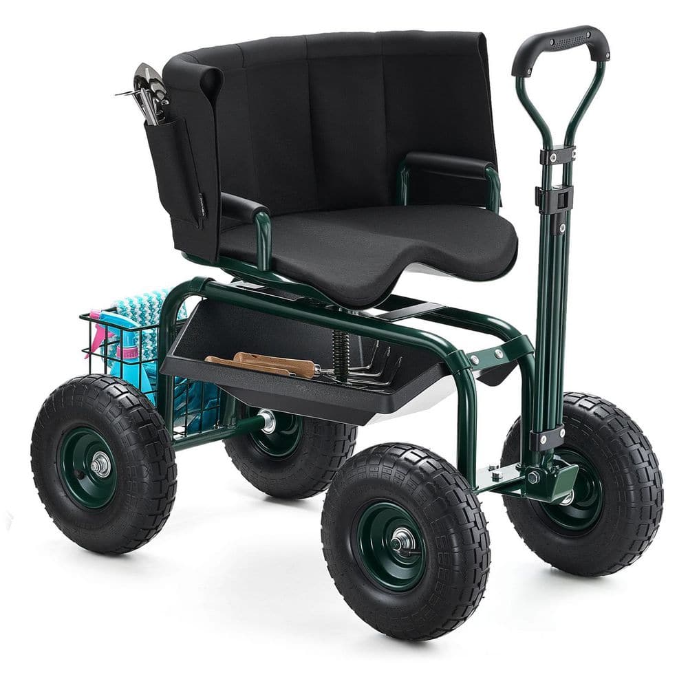 Garden Seat with Wheels, Rolling Garden Stool with Seat, 400 lbs. Weight Capacity, Gardening Cart Bench for Garden price history on PriceWatchPro