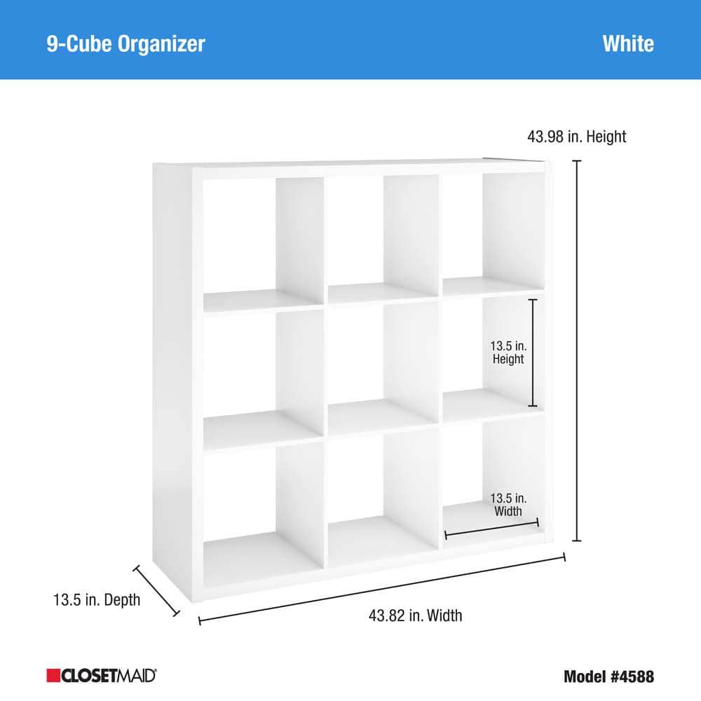 Contemporary White Engineered Wood 9-Cube Organizer for Kids