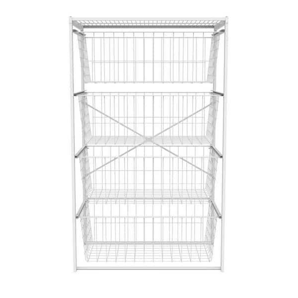 ClosetMaid 35.94 in. H x 21.65 in. W White Steel 4-Drawer Close Mesh Wire Basket