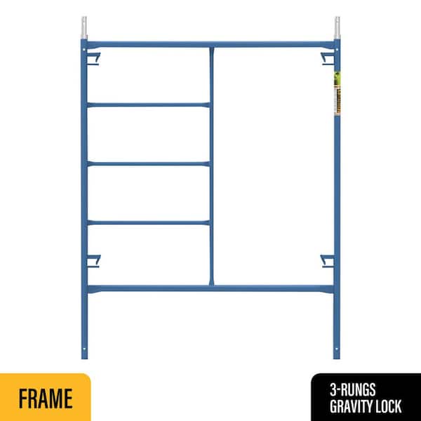 Saferstack 6.3 ft. H x 5 ft. W 1-Story Steel Mason Scaffold Frame Set with Coupling Pins and Spring Locks