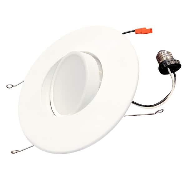 Bulbrite 5/6 in. Adjustable 3000K Integrated LED White Retrofit, 75-Watt Equivalent Dimmable LED Recessed Lighting Kit (4-Pack)