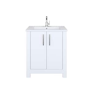 Austin 30 in. W X 20 in. D Bath Vanity in White with Acrylic Vanity Top in White with White Basin