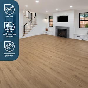 Venture Canyon Oak 7.6 in. W x 50.6 in. L Waterproof Hybrid Resilient Flooring (21.2 sq. ft./case)