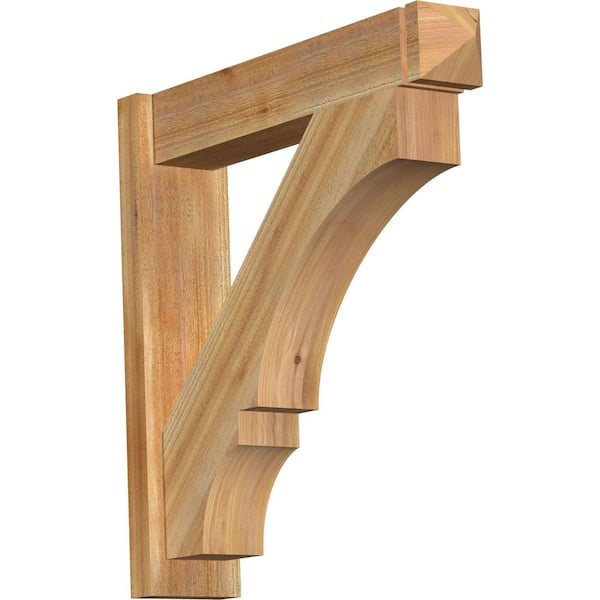 Ekena Millwork 6 in. x 28 in. x 28 in. Western Red Cedar Balboa Arts and Crafts Rough Sawn Outlooker