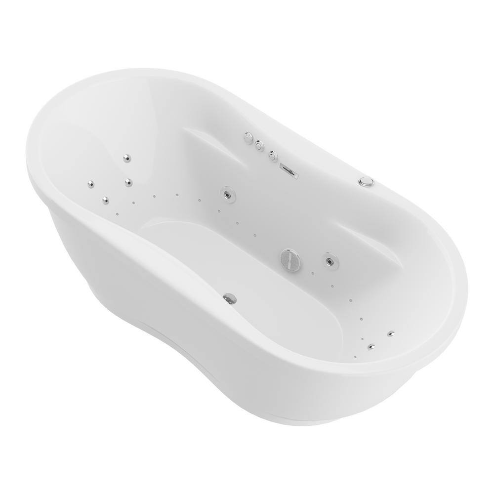 Lori 71'' White Freestanding Acrylic Whirlpool and Air Bathtub