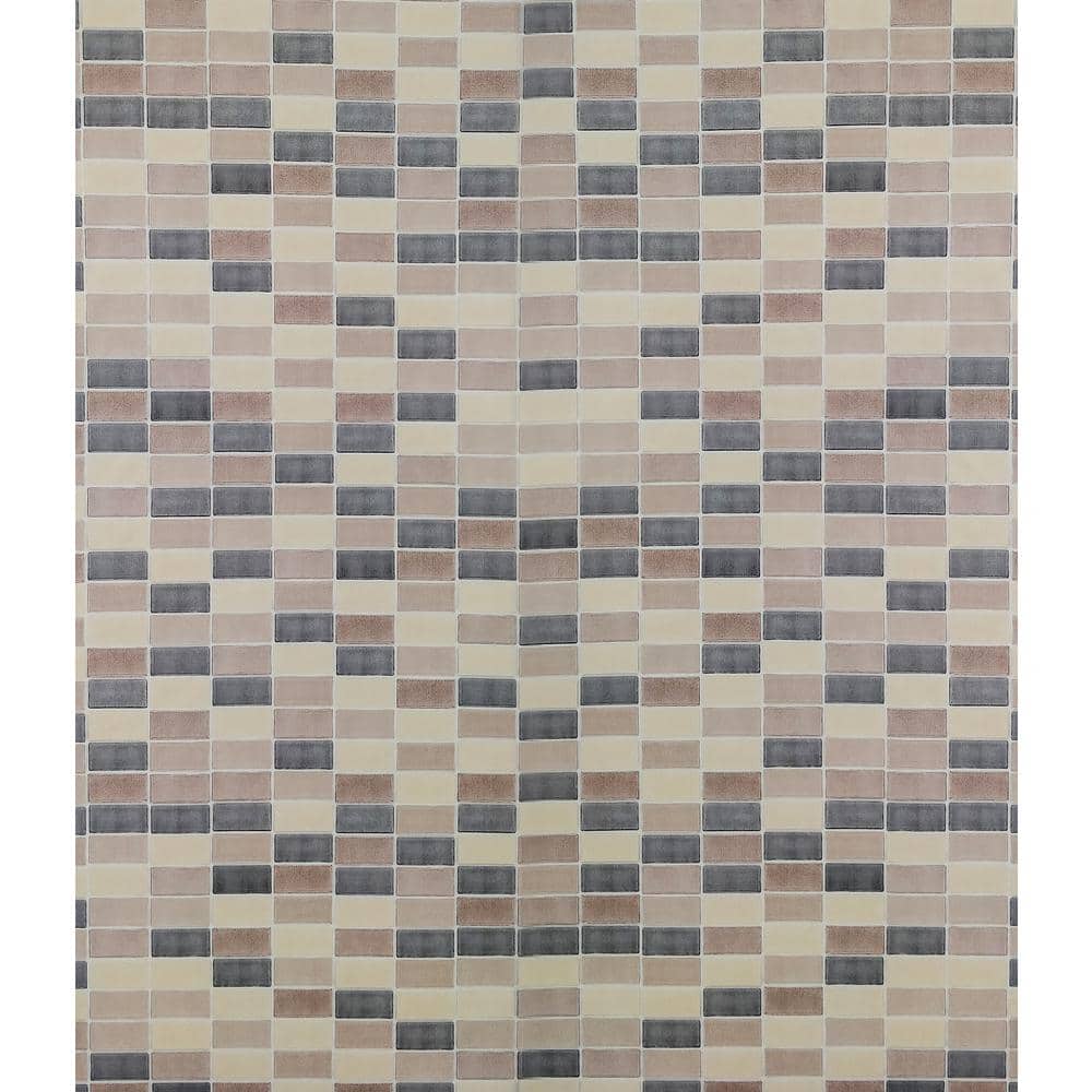 Tiles Sepia, Black, Tan Vinyl Strippable Roll (Covers 26.6 sq. ft.)