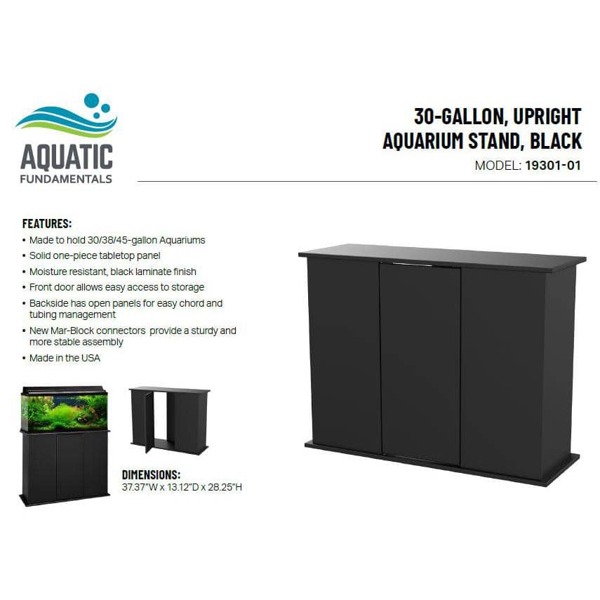Black MDF Aquarium Stand with Center Panel Door