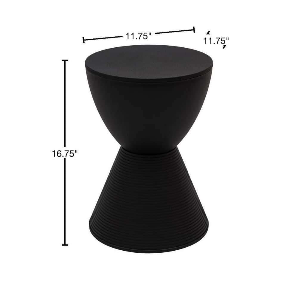 Boyd 12" Modern Round Black Plastic Versatile Side Table