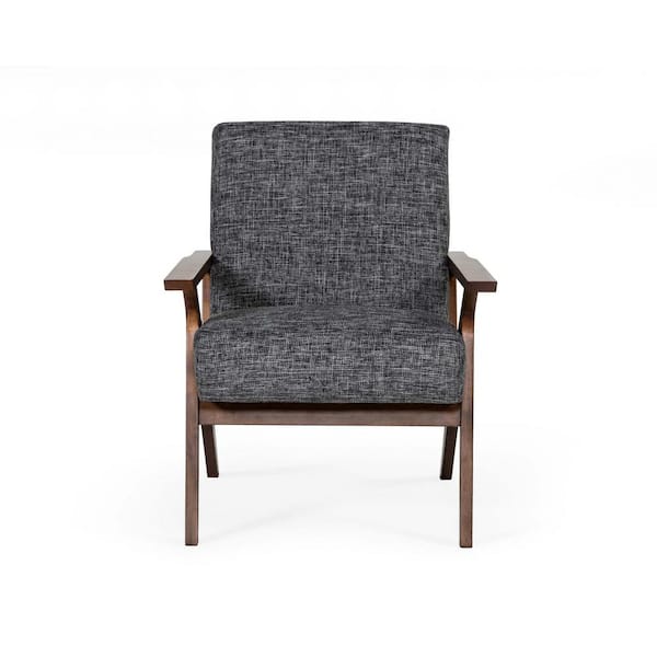 Candea Mid-Century Grey Fabric Accent Chair