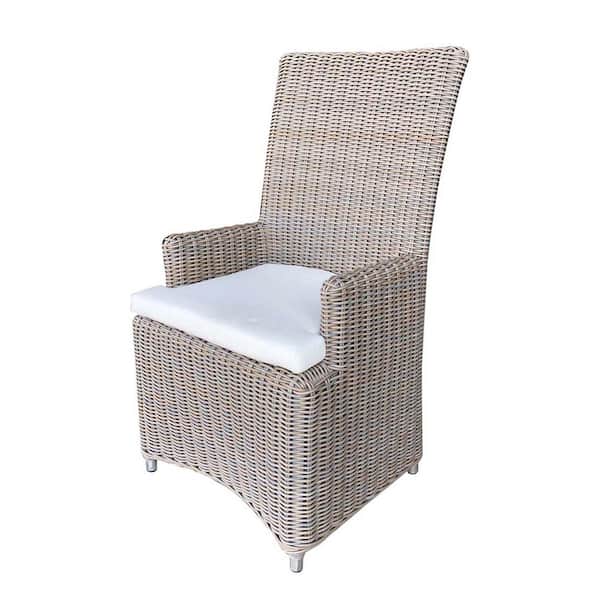 Padma's Plantation Outdoor Nico Kubu Grey Arm Dining Chair