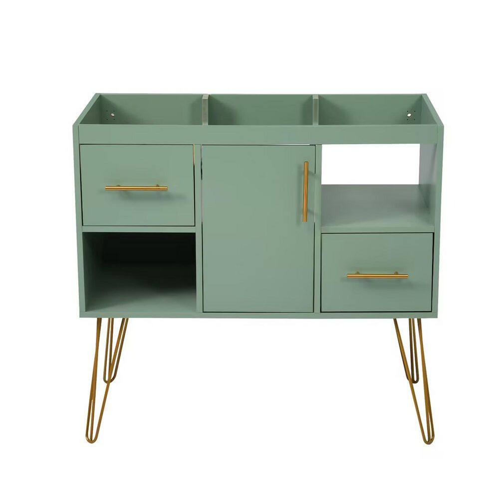 35.30 in. Bath Vanity Cabinet without Top in Green Unassembled price history on PriceWatchPro