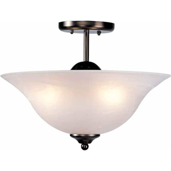 Volume Lighting Minster 3-Light Antique Bronze Interior Semi-Flush ...