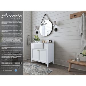 Adeline 36 in. W X 20.1 in. D Bath Vanity in White with Marble Vanity Top in Carrara White with White Basin