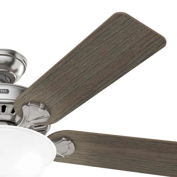 Hunter - Pro's Best 52 in. Indoor Brushed Nickel Ceiling Fan with Light Kit Included