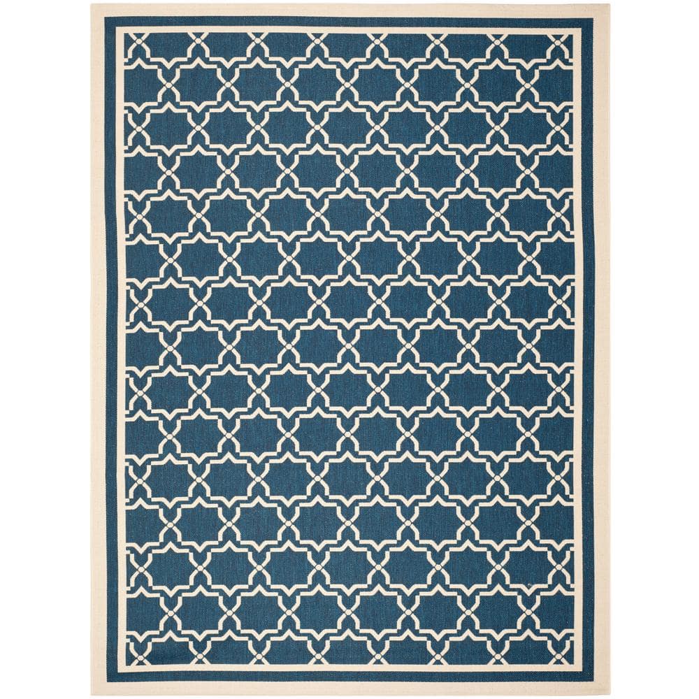 Courtyard Navy/Beige 9 ft. x 12 ft. Geometric Indoor/Outdoor Patio  Area Rug price history on PriceWatchPro