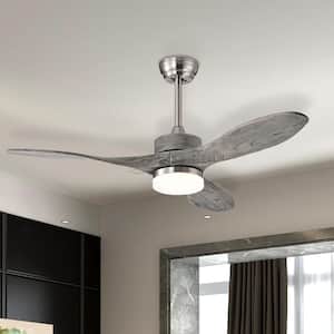 48 in. Indoor Nickel Wood Ceiling Fan with LED Lights and 6 Speed Levels