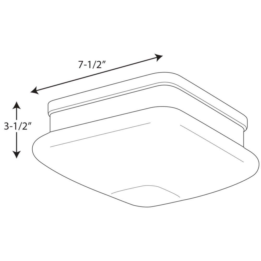 Polished Chrome Square Flush Mount Light with Opal Glass