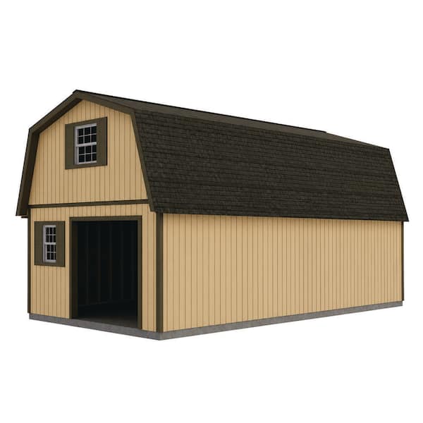 Maker's Loft 16 ft. x 32 ft. 2-Story Wood Garage Kit with High Side Walls and Loft (Staircase Included)