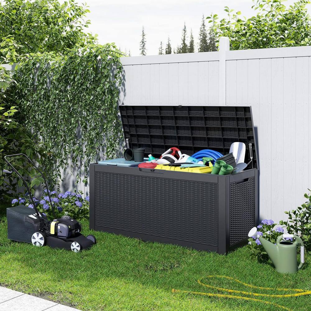 100 Gallon Gray Lockable Plastic Deck Box