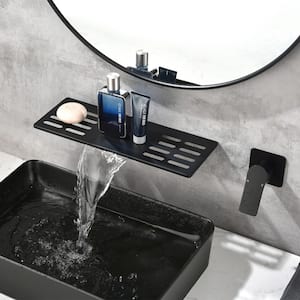 Single Handle Wall Mounted Bathroom Faucet, Waterfall Bathtub Shower Faucet in Matte Black