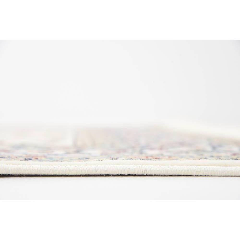 Ivory Floral Synthetic Stain-Resistant Rectangular Area Rug
